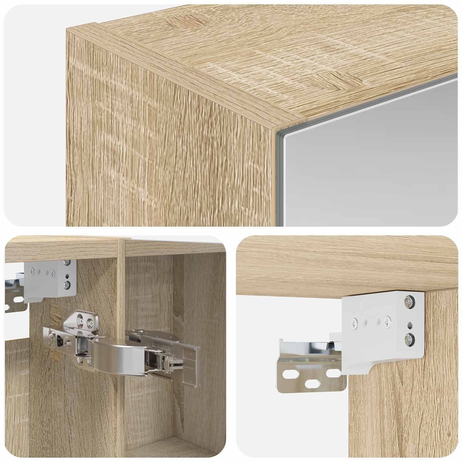 vidaXL Badkamer spiegelkast Sonoma Eiken 50 x 14,5 x 70 cm