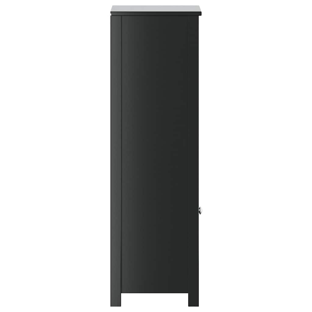 vidaXL Badkamerkast BERG 40x34x110 cm massief grenenhout zwart