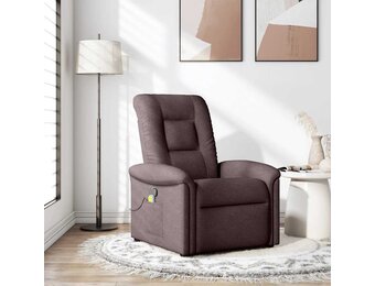 Verstelbare Massagestoel Stof Donkerbruin - 25% Korting