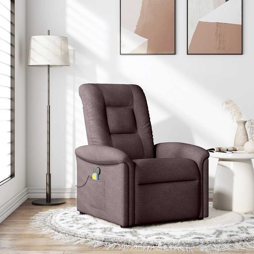 Verstelbare Massagestoel Stof Donkerbruin - 25% Korting