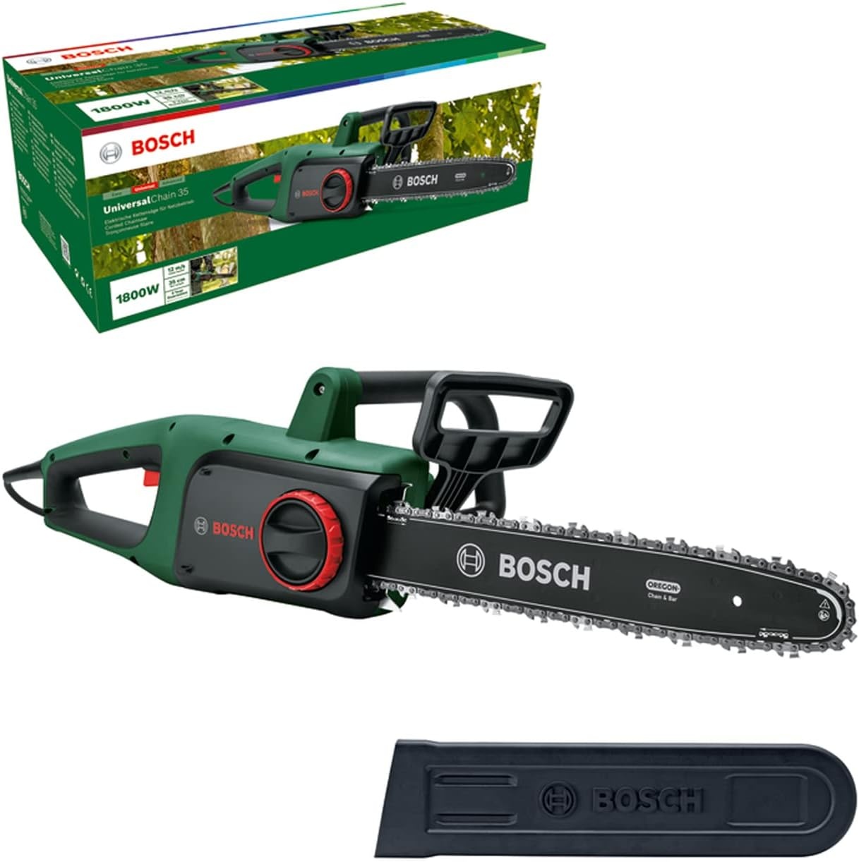Bosch Home and Garden kettingzaag UniversalChain 35 (1800 W, lichtgewicht: 4,2 kg, kettingsnelheid: 12 m/s, in doos)
