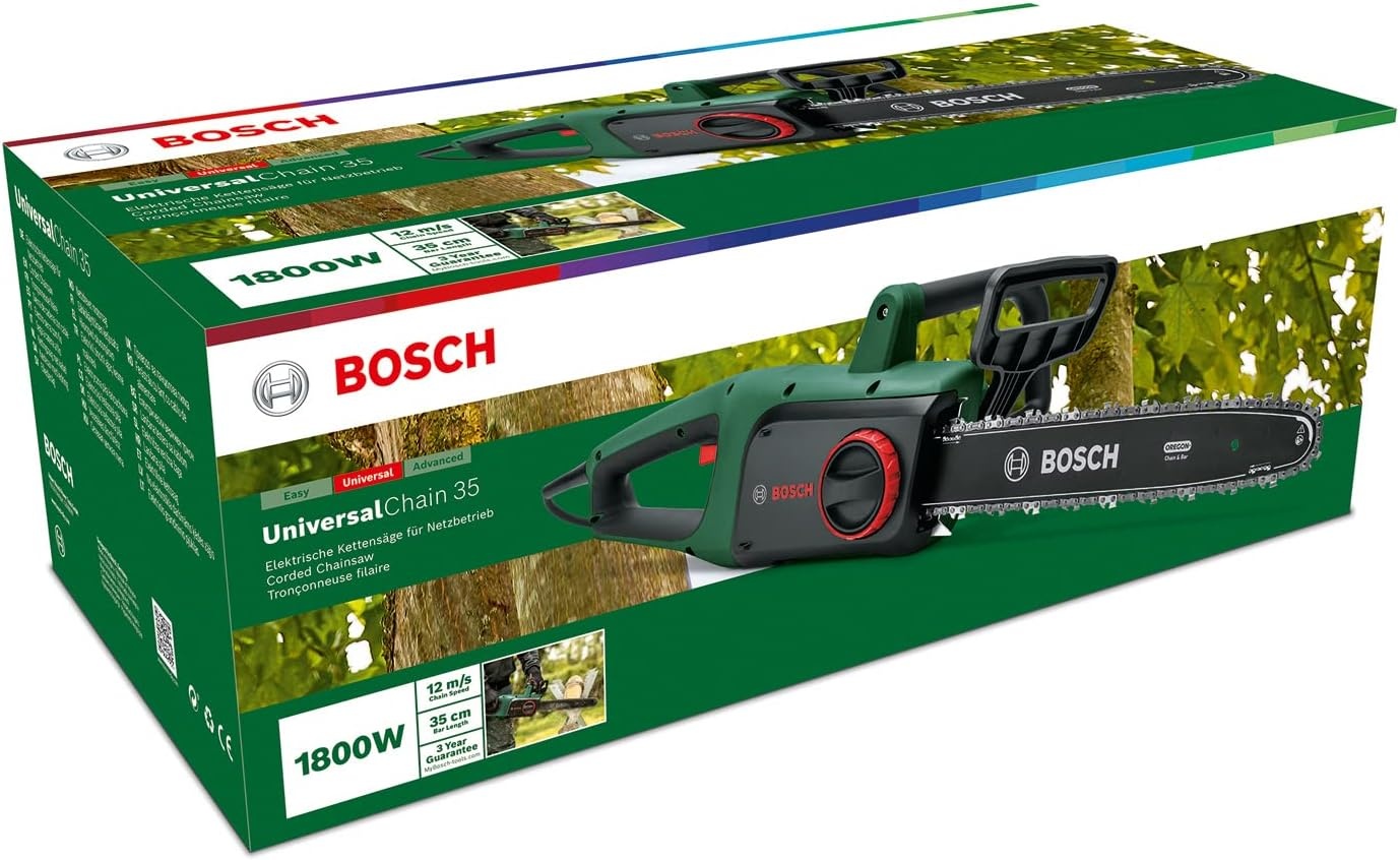 Bosch Home and Garden kettingzaag UniversalChain 35 (1800 W, lichtgewicht: 4,2 kg, kettingsnelheid: 12 m/s, in doos)