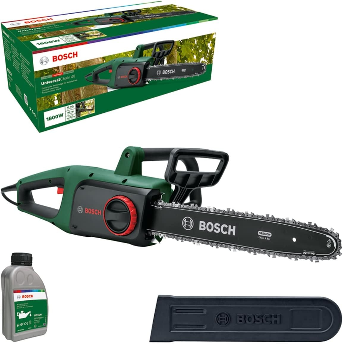 Bosch Home and Garden kettingzaag UniversalChain 35 (1800 W, lichtgewicht: 4,2 kg, kettingsnelheid: 12 m/s, in doos)