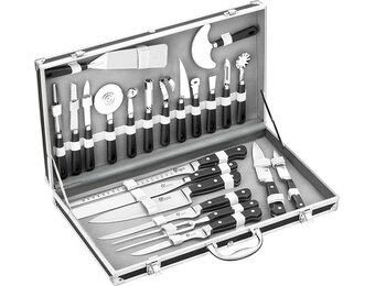 Pradel Excellence Keukengerei Koffer - 22-Delige Messenset - Zwart - 50 x 28 cm