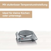 SEVERIN Compacte Kookplaat 18 cm - 1500W - RVS/Zwart