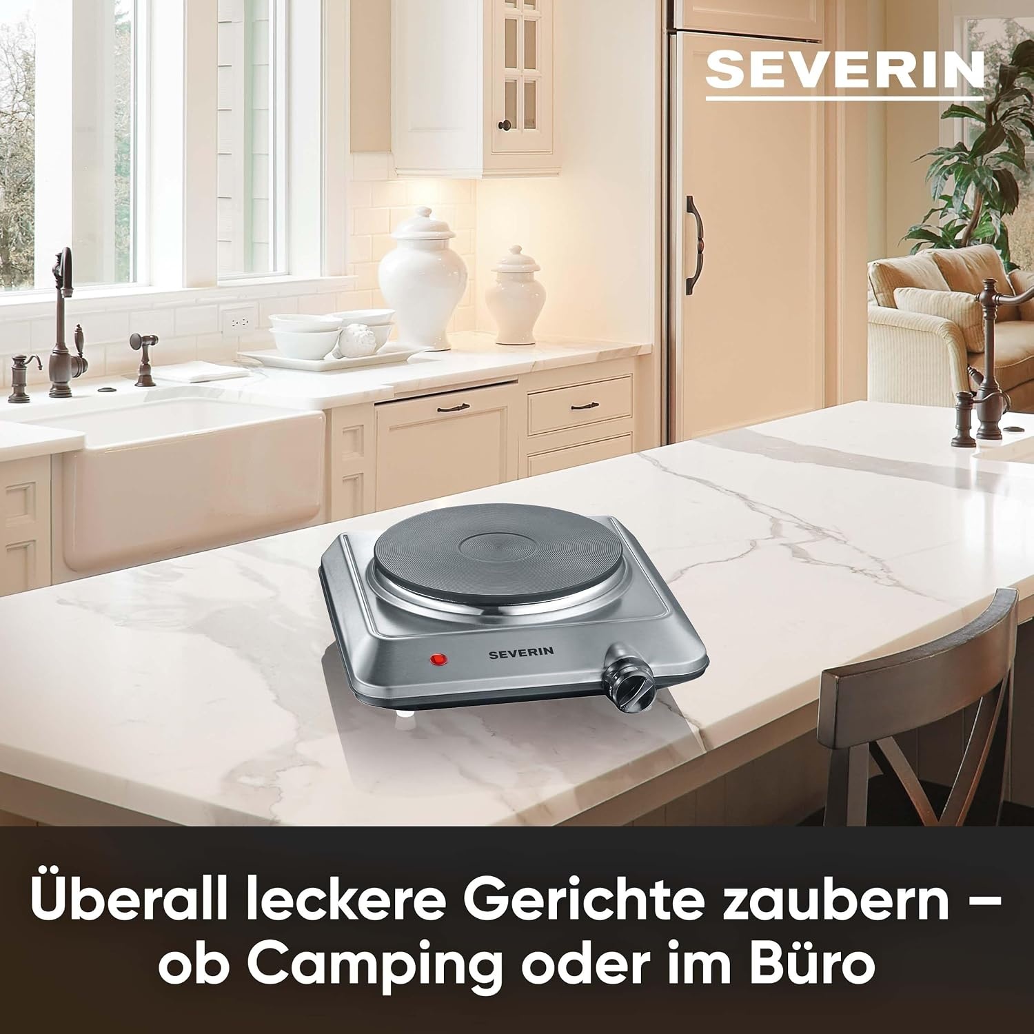 SEVERIN Compacte Kookplaat 18 cm - 1500W - RVS/Zwart