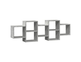 vidaXL Wandschap 129x18x42 cm bewerkt hout betongrijs