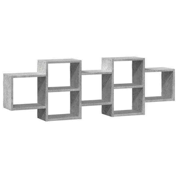vidaXL Wandschap 129x18x42 cm bewerkt hout betongrijs