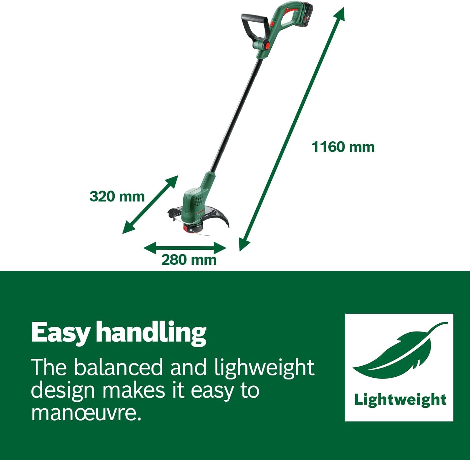 Bosch Accu Gazontrimmer EasyGrassCut 18V-26 - 26 cm - Groen - Exclusief Accu en Lader