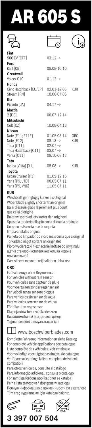 Bosch Aerotwin Ruitenwisserset AR605S - Voorruit - 60 cm