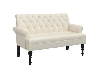 vidaXL Bankje met rugleuning 120x62x75,5 cm linnen