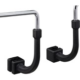 Relaxdays kledinghanger auto voor hoofdsteun, set van 2, antislip, staal, kleerhanger voor autostoel, zilver/zwart