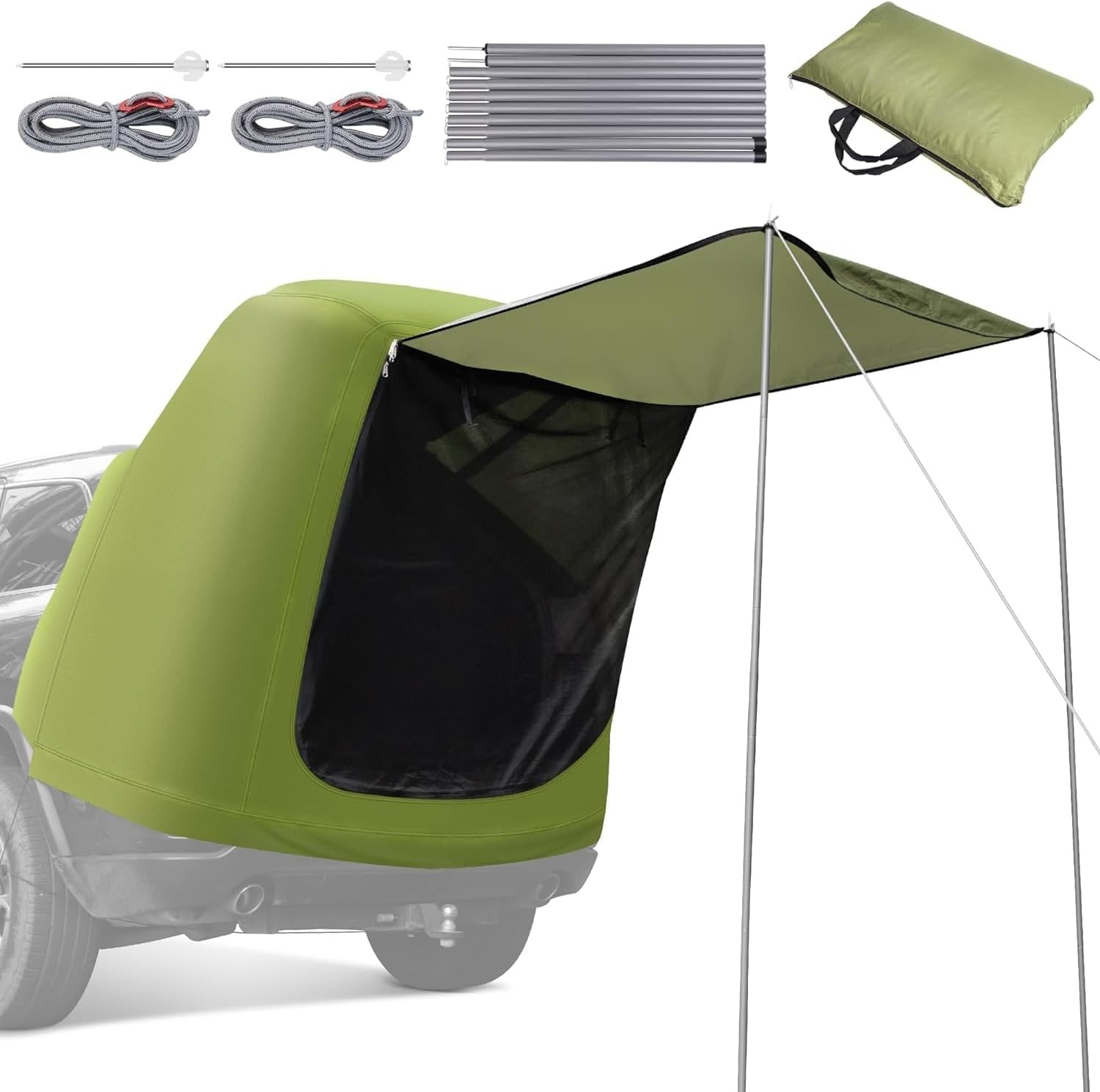 TOOSOAR Universele Achterkleptent voor Auto en SUV - Groen - 200 x 120 x 240 cm
