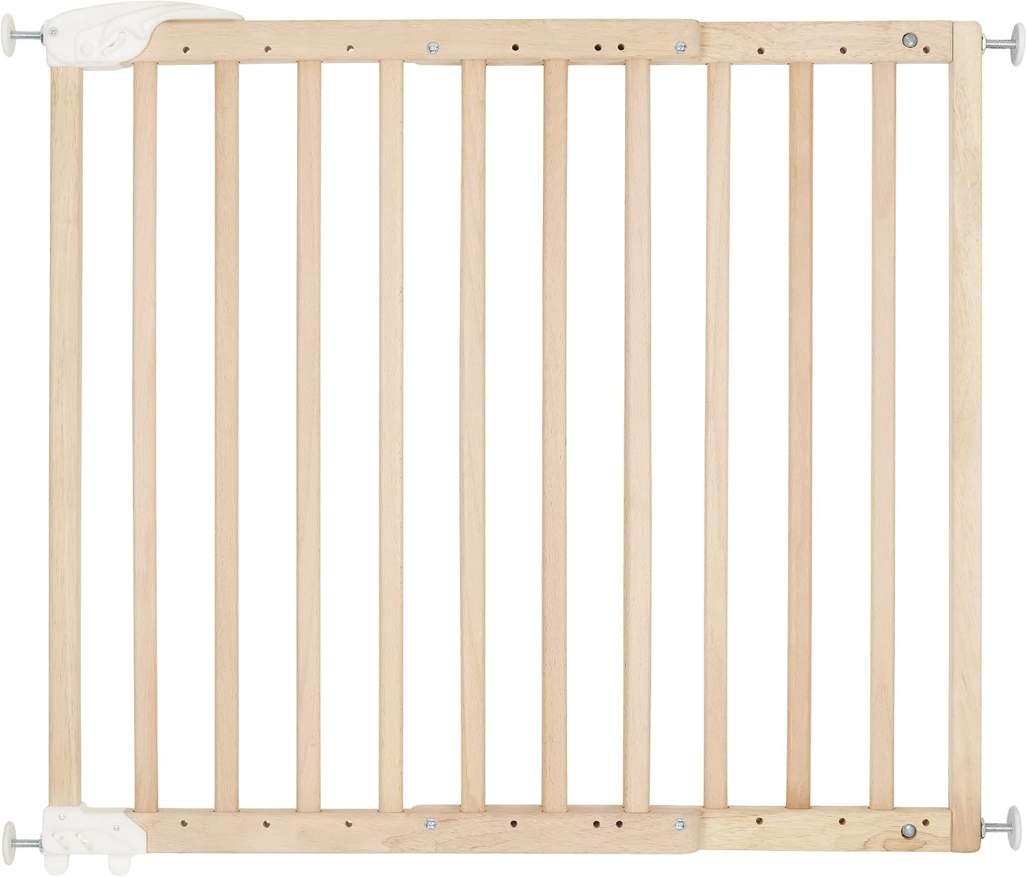 Badabulle Deco Pop, uitschuifbaar houten babyhekje, 63 tot 106 cm breed, babydeur met druk of schroef en traphekjes, naturel