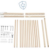 Badabulle Deco Pop, uitschuifbaar houten babyhekje, 63 tot 106 cm breed, babydeur met druk of schroef en traphekjes, naturel