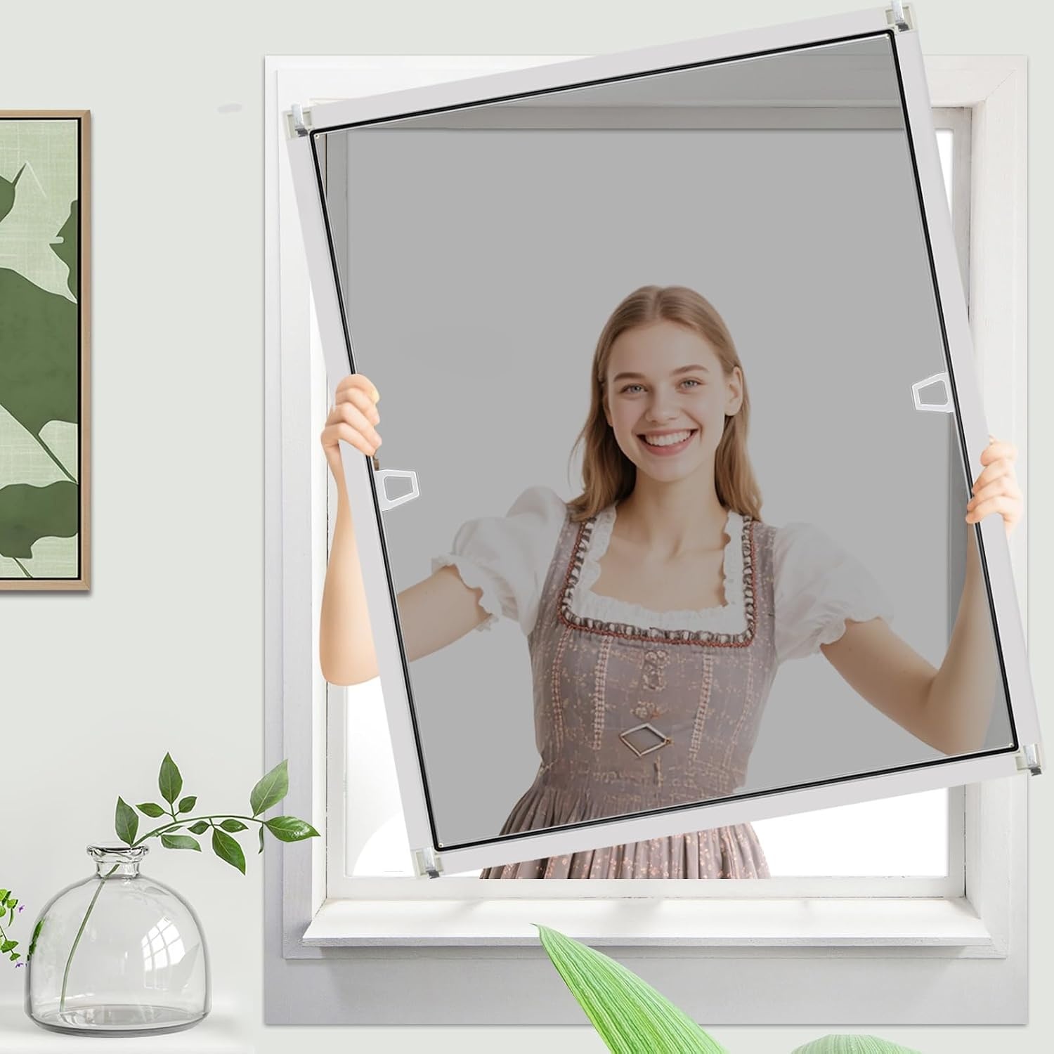 YUNLEX Hor met frame - 120 x 100 cm - Wit