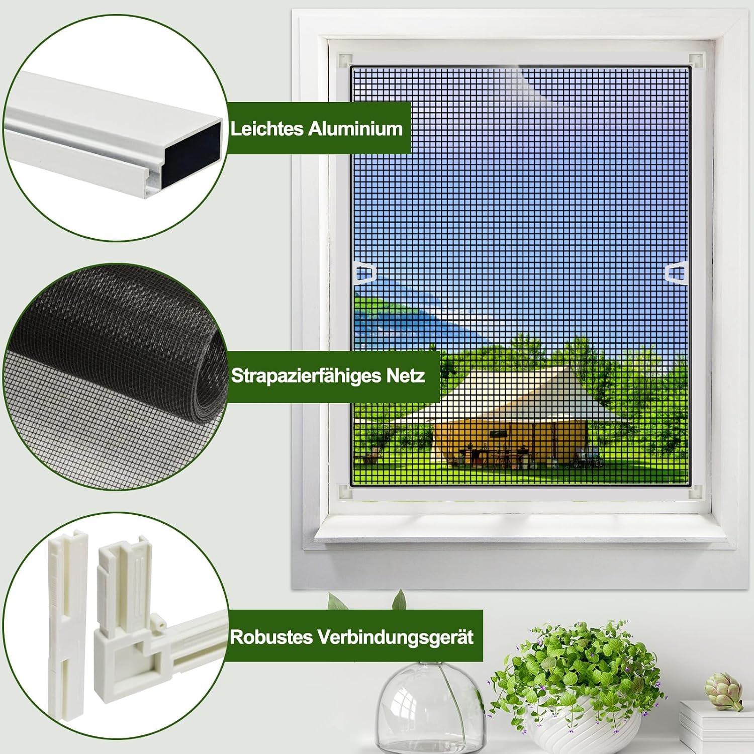 YUNLEX Hor met frame - 120 x 100 cm - Wit