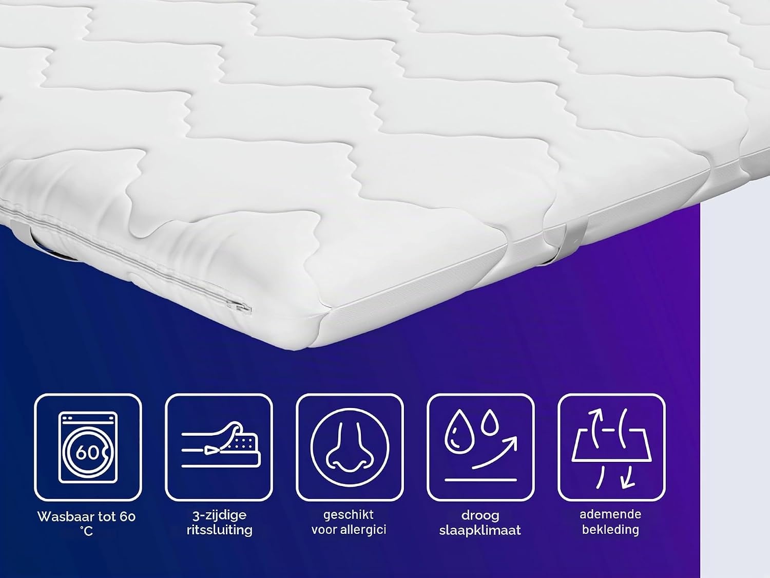Traumnacht Comfortschuim Matrastopper - Ergonomisch & Drukverlagend - 80 x 200 cm - Wit