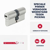 ABUS Profielcilinder D6XNP 40/55 - Dubbele Cilinder, 5 Sleutels - Maat 40/55