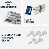 ABUS Profielcilinder D6XNP 40/55 - Dubbele Cilinder, 5 Sleutels - Maat 40/55