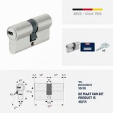 ABUS Profielcilinder D6XNP 40/55 - Dubbele Cilinder, 5 Sleutels - Maat 40/55