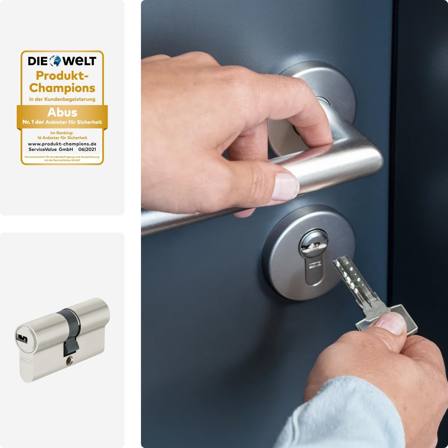 ABUS Profielcilinder D6XNP 40/55 - Dubbele Cilinder, 5 Sleutels - Maat 40/55