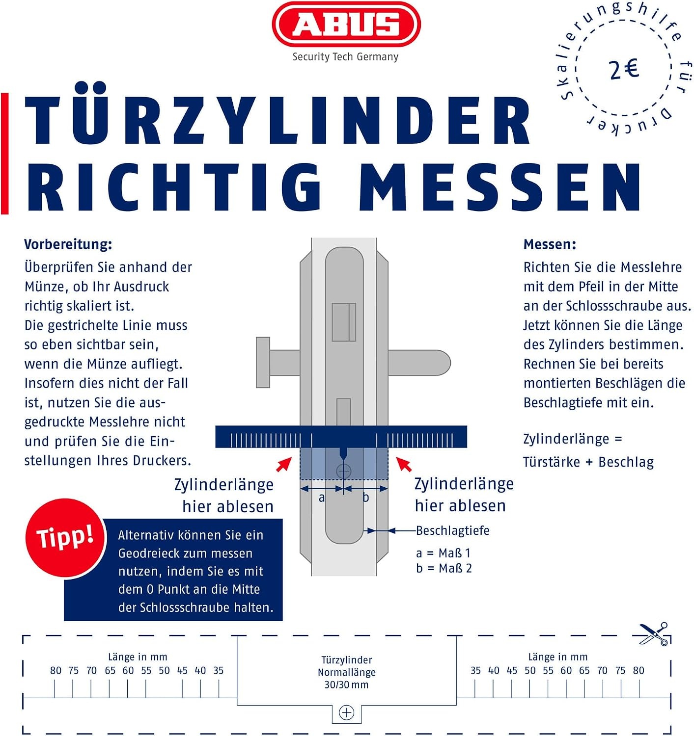 ABUS Profielcilinder D6XNP 40/55 - Dubbele Cilinder, 5 Sleutels - Maat 40/55