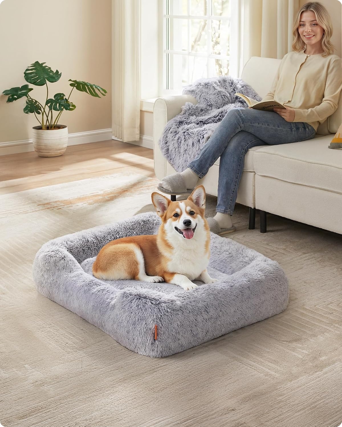 Feandrea Hondenbed, 91 x 68 x 18 cm, Afneembare en machinewasbare hoes