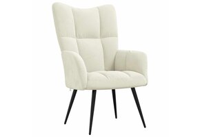 Relaxstoel fluweel crèmewit - 24% korting