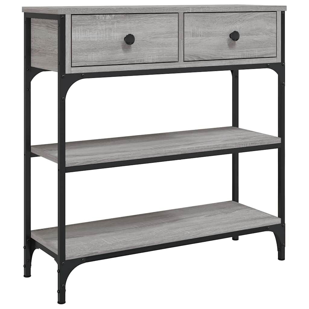 vidaXL Wandtafel 72,5x25x75 cm bewerkt hout grijs sonoma eikenkleurig
