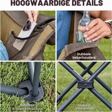 Extra grote campingstoel, inklapbaar, opvouwbare campingstoel, gestoffeerd, klapstoel, camping, visstoel, tot 227 kg belastbaar, bruin