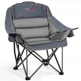 Extra grote campingstoel, inklapbaar, opvouwbare campingstoel, gestoffeerd, klapstoel, camping, visstoel, tot 227 kg belastbaar, bruin