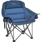 Extra grote campingstoel, inklapbaar, opvouwbare campingstoel, gestoffeerd, klapstoel, camping, visstoel, tot 227 kg belastbaar, bruin