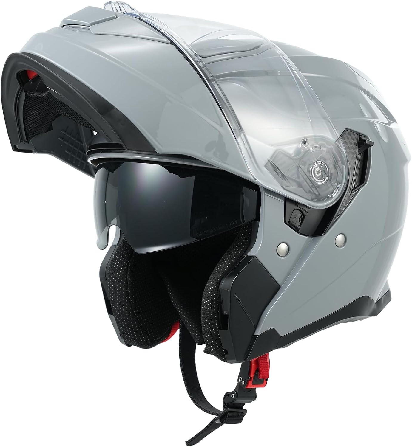 MY 935 Systeemhelm - ECE 22.06 Gekeurd - Grijze Modulaire Motorhelm met Dubbel Vizier