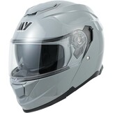 MY 935 Systeemhelm - ECE 22.06 Gekeurd - Grijze Modulaire Motorhelm met Dubbel Vizier