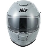 MY 935 Systeemhelm - ECE 22.06 Gekeurd - Grijze Modulaire Motorhelm met Dubbel Vizier