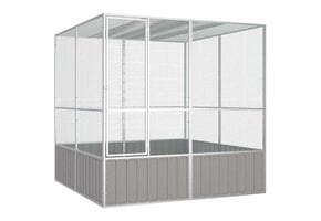 vidaXL Vogelkooi 213,5x217,5x211,5 cm gegalvaniseerd staal grijs
