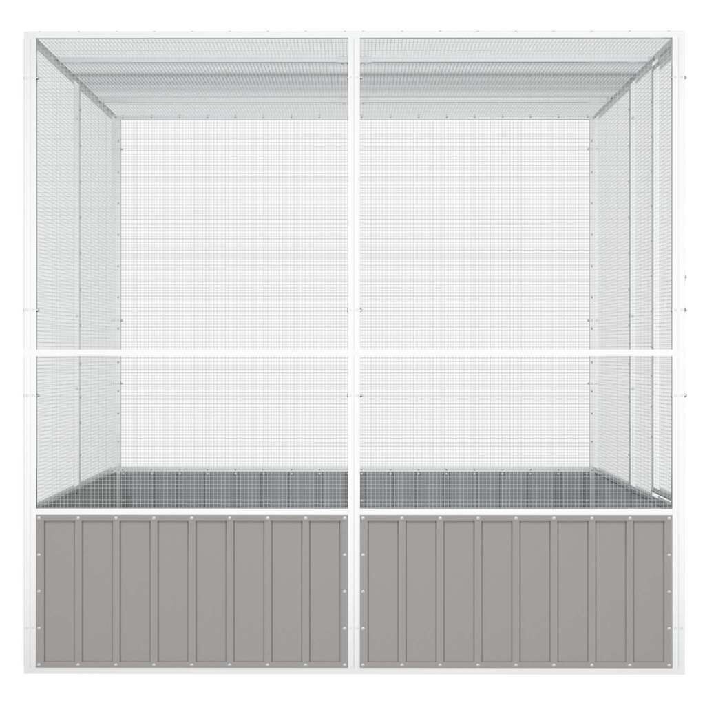 vidaXL Vogelkooi 213,5x217,5x211,5 cm gegalvaniseerd staal grijs