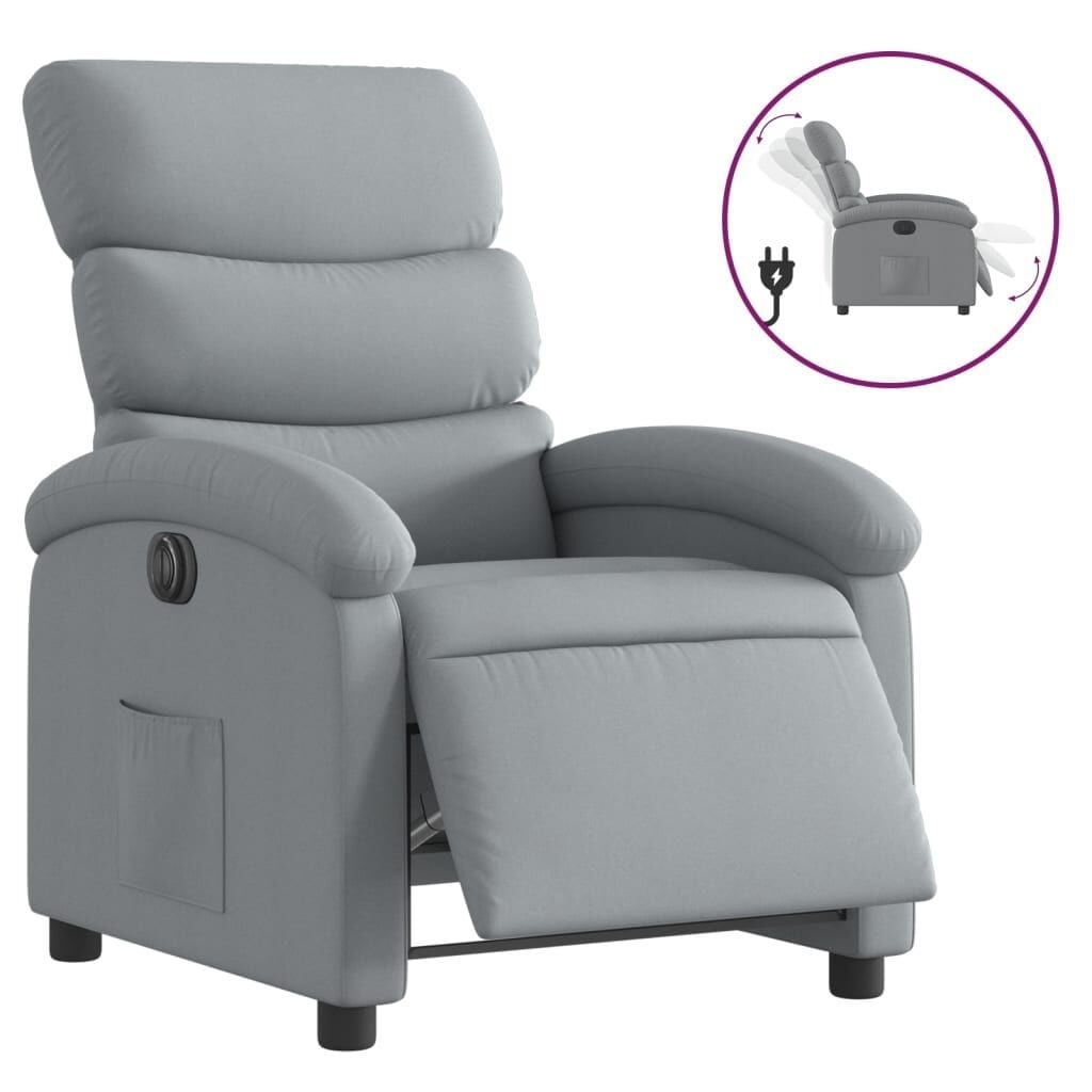 vidaXL Fauteuil elektrisch verstelbaar stof lichtgrijs