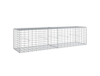 vidaXL Schanskorf 200x50x50 cm gegalvaniseerd ijzer zilverkleurig