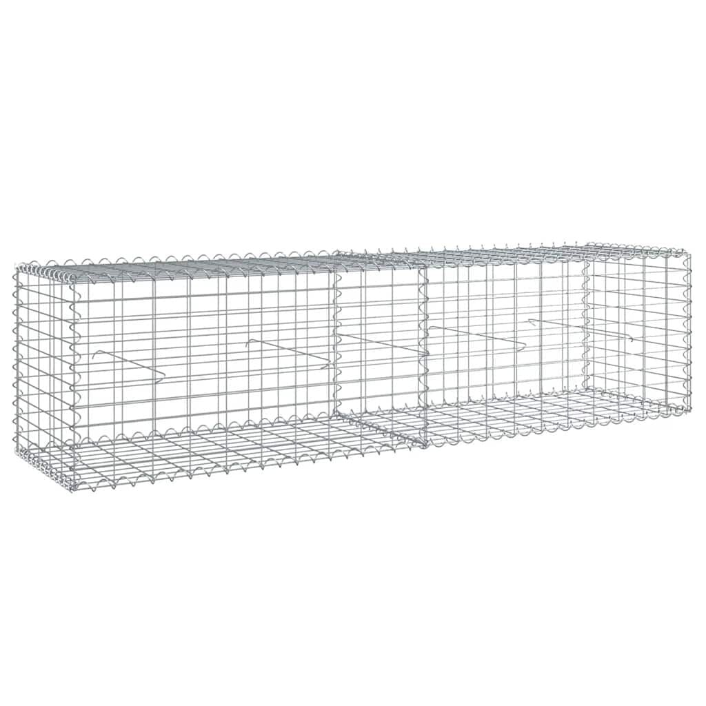 vidaXL Schanskorf 200x50x50 cm gegalvaniseerd ijzer zilverkleurig