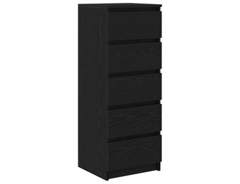 vidaXL Dressoir met lades 37,5x35x99 cm spaanplaat zwart eikenkleurig