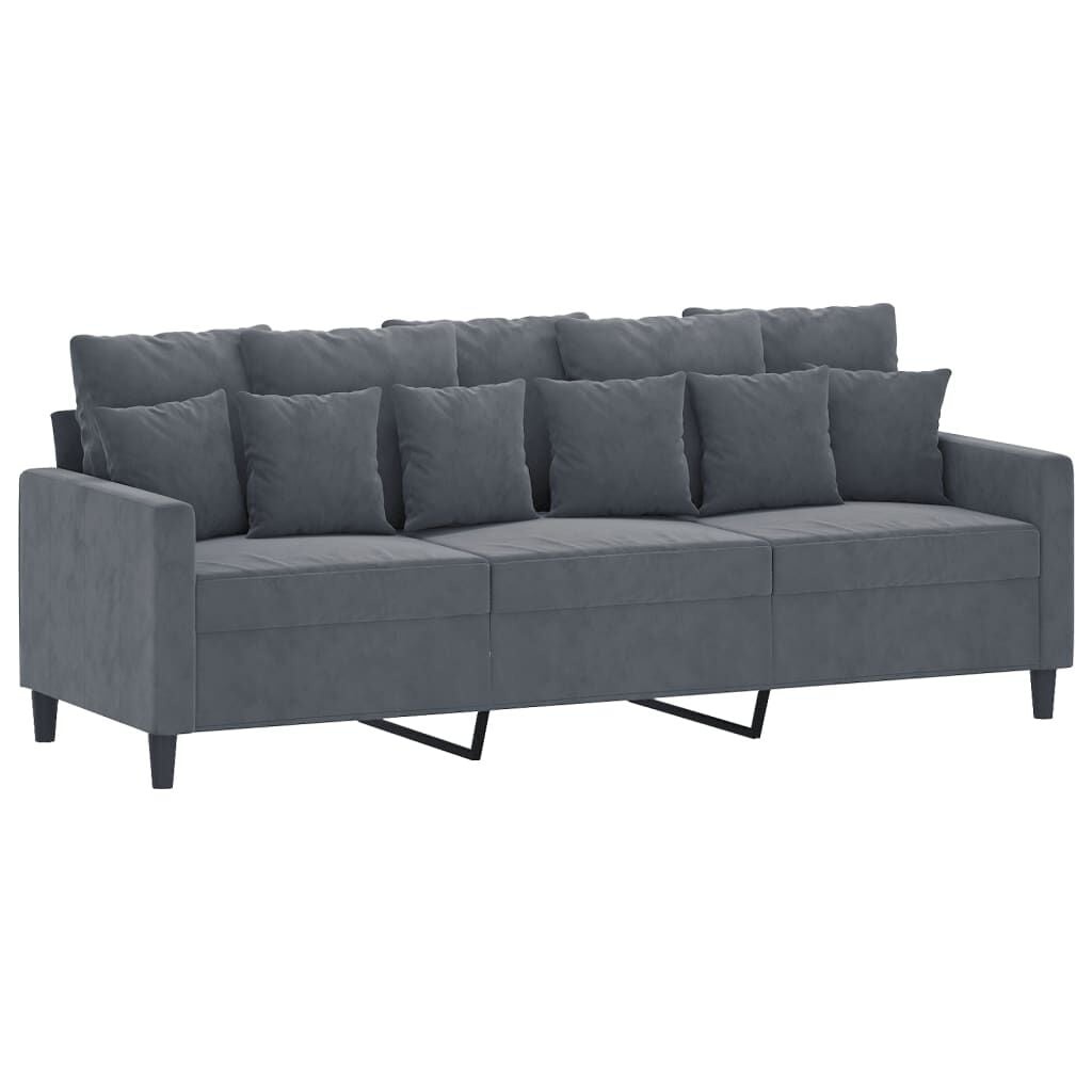 vidaXL Driezitsbank 180 cm fluweel donkergrijs