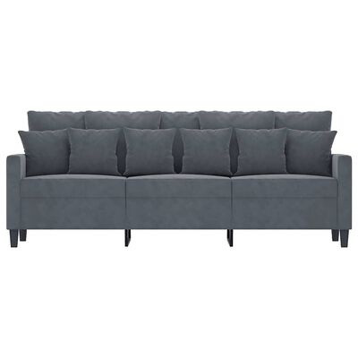 vidaXL Driezitsbank 180 cm fluweel donkergrijs