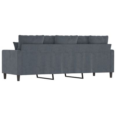vidaXL Driezitsbank 180 cm fluweel donkergrijs