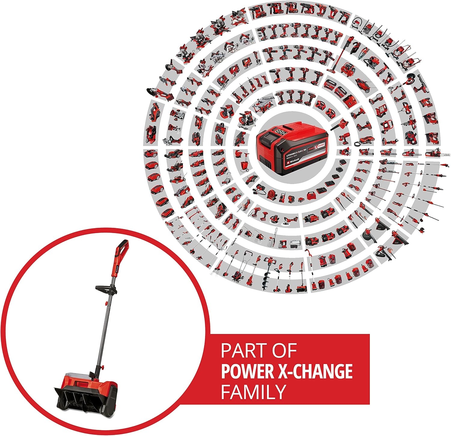 Einhell GE-ST 36/40 Li E-Solo Accu Sneeuwschuiver 40 cm Rood/Zwart