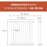 hauck Open N Stop 2 Traphekje met 9 cm verlengstuk - Wit - Geschikt voor 84-89 cm