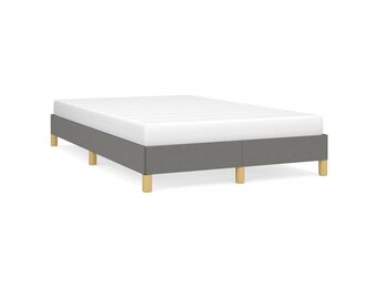 vidaXL Bedframe zonder matras 120x190 cm stof donkergrijs