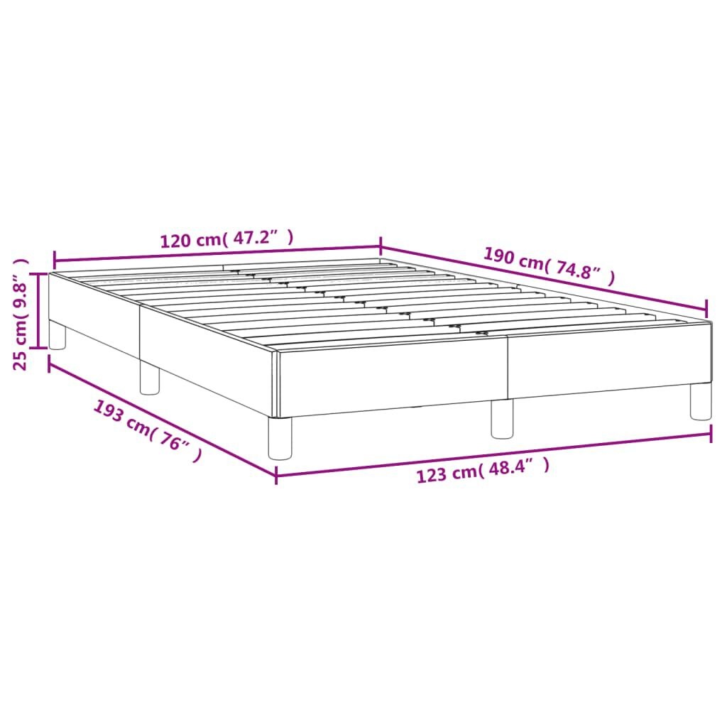 vidaXL Bedframe zonder matras 120x190 cm stof donkergrijs