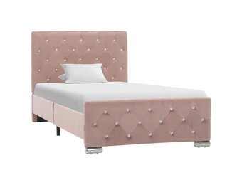 vidaXL Bedframe fluweel roze 90x200 cm